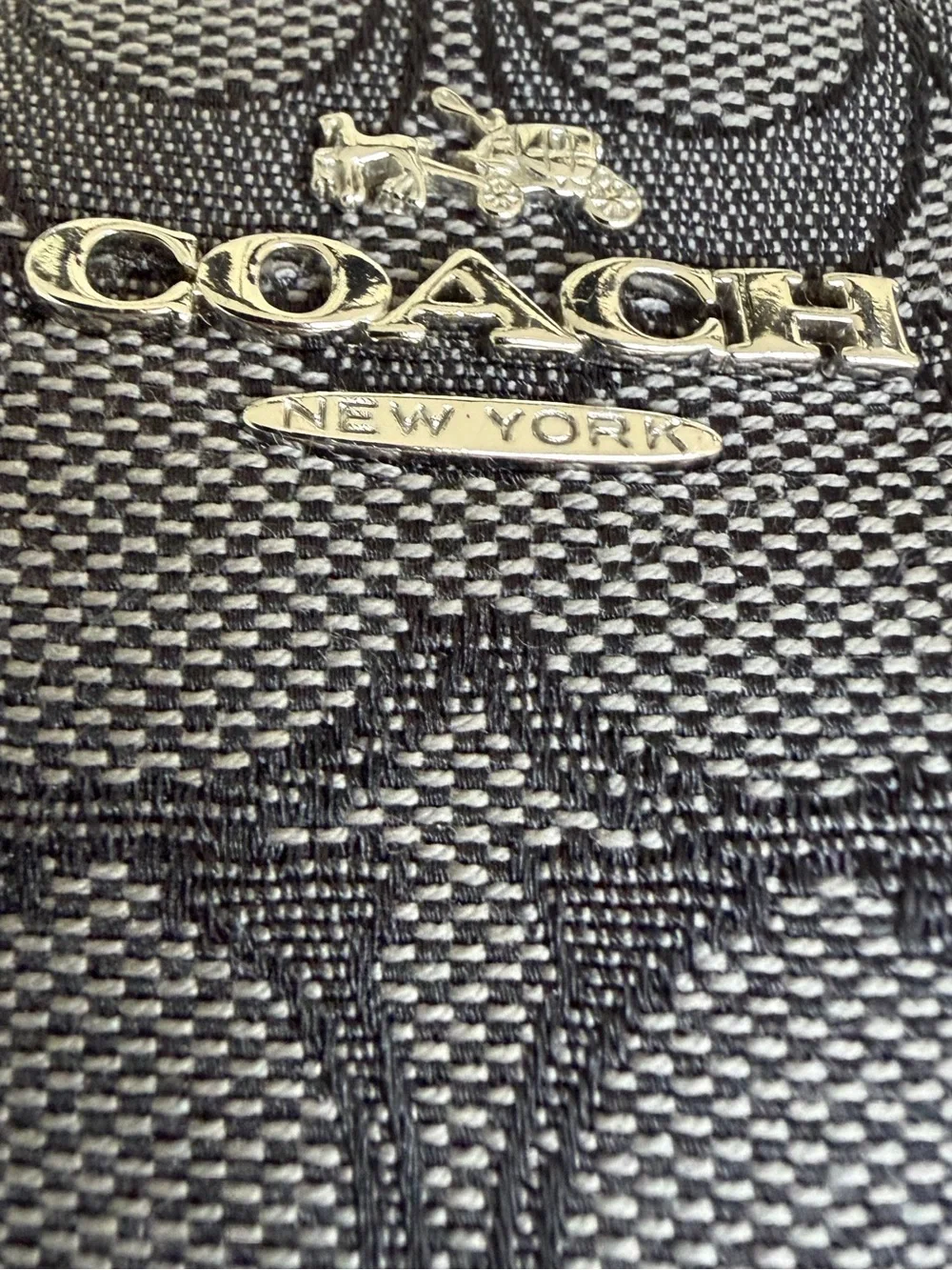 Coach F36625 Signature Gray Black Satchel Crossbody Shoulder Bag